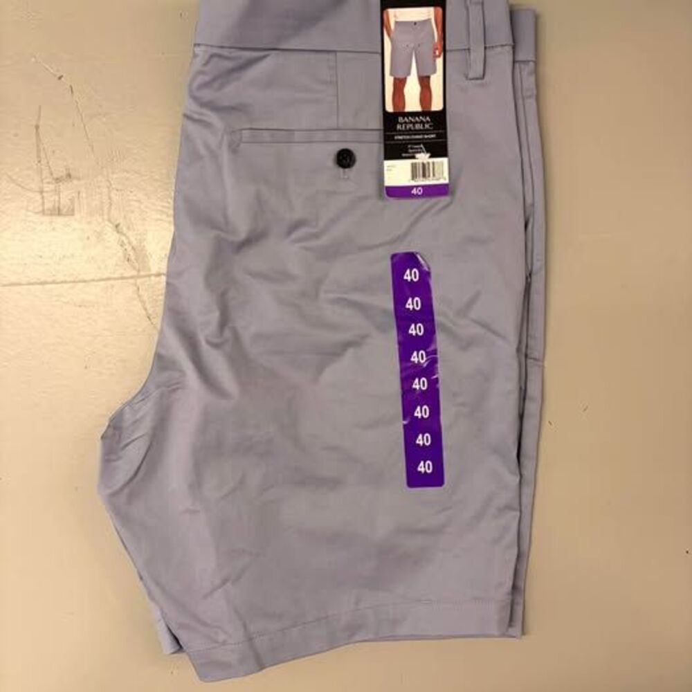 NWT Banana Republic Men's Stretch Chino Shorts - Light Blue (Size 40)